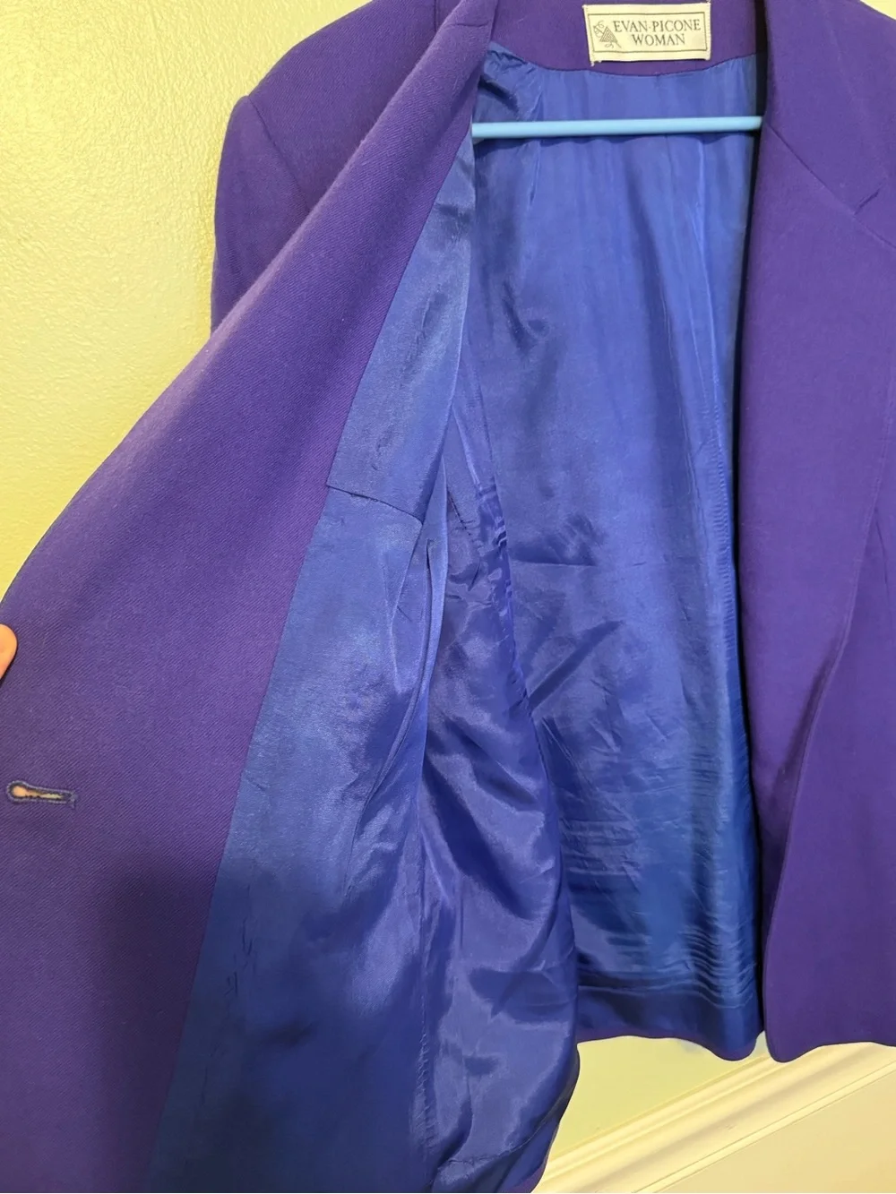 Vtg 80s/90s oversized Evan Picone Women Purple 100% Wool Blazer Sz 20W